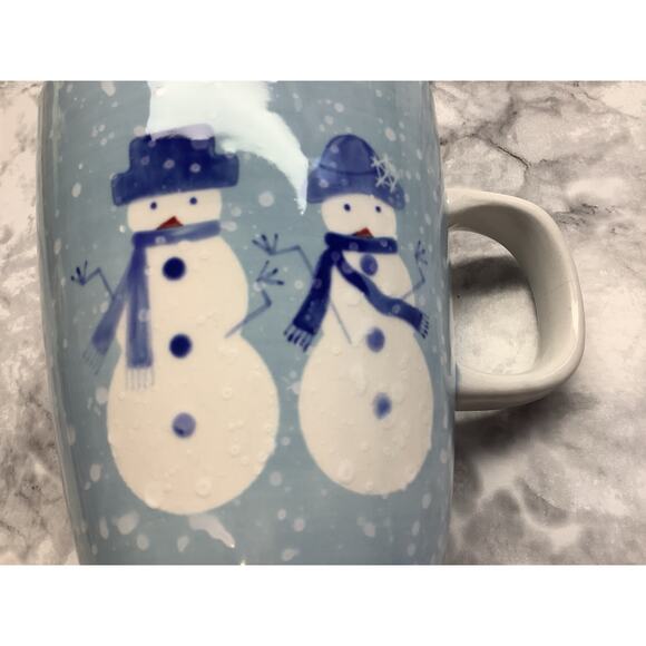 Set of Six Target Home Snowman Blue Winter Frost 12 ounce Coffee Mugs - Picture 5 of 5